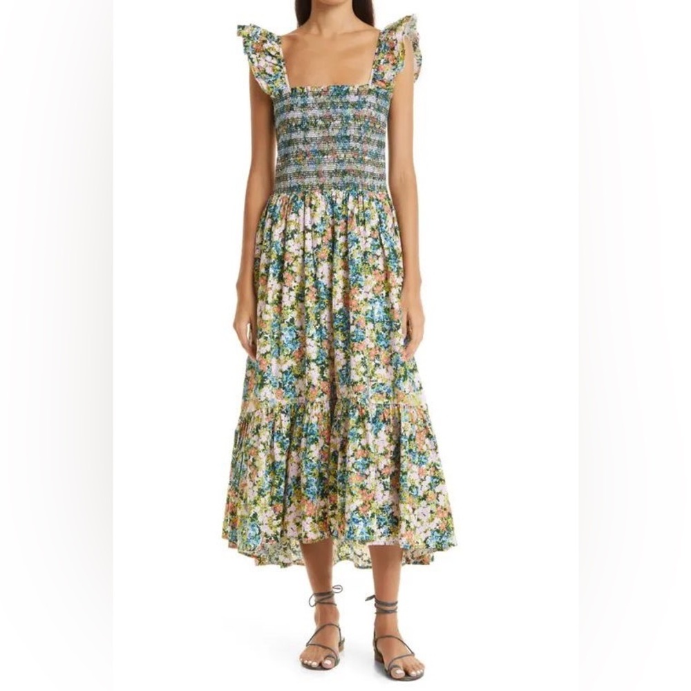 CARA CARA Ruby  Flutter Sleeve Maxi Dress In Blush Fields size XS